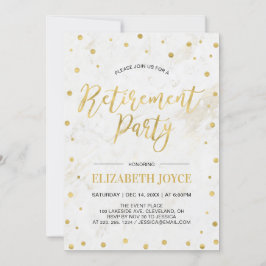 Gold Confetti & Marble | Modernes Party für die Al Einladung