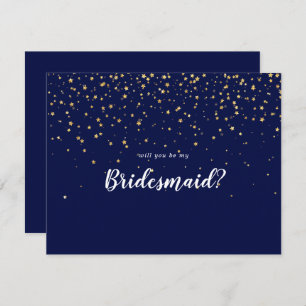 Gold Confetti Marine wirst du meine Bridesmaid s Mitteilungskarte
