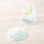 Gold Confetti Minze Wasserfarbname Getränkeuntersetzer (Seite)