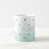 Gold Confetti Minze Wasserfarbname Kaffeetasse (Mittel)
