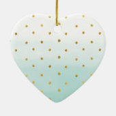 Gold Confetti Minze Wasserfarbname Keramik Ornament (Hinten)