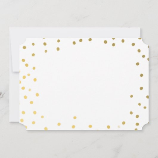 Gold Confetti Modern Einladung (Rückseite)
