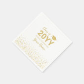 Gold Confetti Modern Graduation Party Gunst Serviette (Ecke)