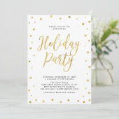 Gold Confetti | Moderne Corporate Holiday Party Einladung (Stehend Vorderseite)