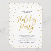 Gold Confetti | Moderne Corporate Holiday Party Einladung (Vorne/Hinten)