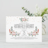 Gold Confetti | Moderne Florentiner Graduierungspa Einladung (Stehend Vorderseite)