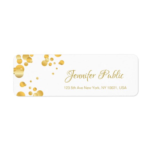 Gold Confetti Moderne Handschrift Elegante Vorlage (Vorne)