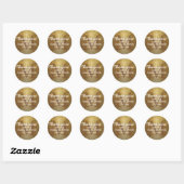 Gold Confetti Monogram Wedding Danke Stickers (Blatt)