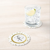 Gold Confetti Monogramm Untersetzer (Vor Ort)