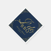 Gold Confetti Navy Blue I Do GRILLEN Engagement Pa Serviette (Ecke)