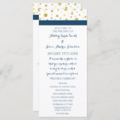 Gold Confetti Navy Blue Wedding Program Programm (Vorne/Hinten)