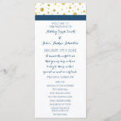 Gold Confetti Navy Blue Wedding Program Programm (Vorderseite)