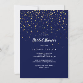 Gold Confetti | Navy Brautparty Einladung
