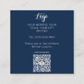 Gold Confetti Navy Eisbeutel Koch Quadratische Visitenkarte (Rückseite)