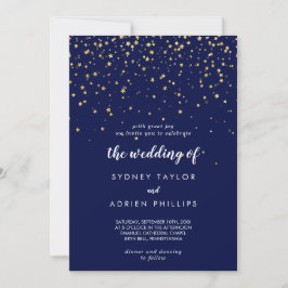 Gold Confetti | Navy Hochzeit der Einladung