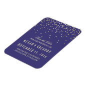 Gold Confetti Navy Vintag Save the Date Magnet (Linke Seite)