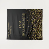 Gold Confetti Neujahr Personalisiert Wandteppich (Vorderseite (Horizontal))