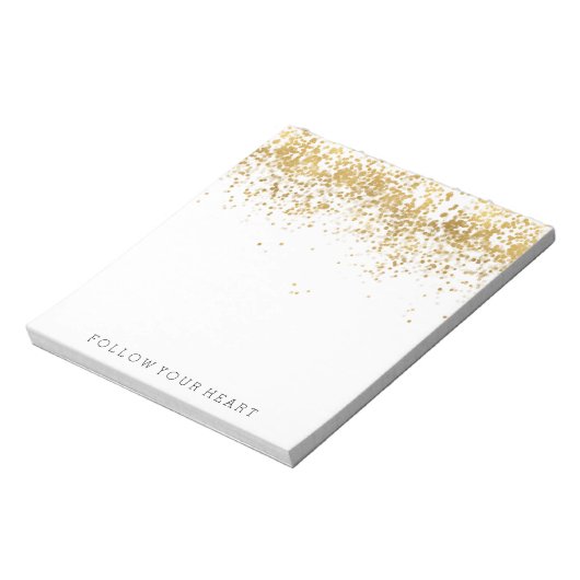 Gold Confetti Notizblock (Rotiert)