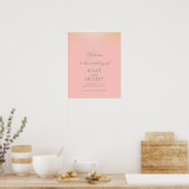 Gold Confetti Partikel Blush Wedding Willkommensze Poster (Küche)