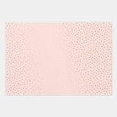 Gold Confetti/Pastel Rosa, Grün & Grau Hintergrund Geschenkpapier Set (Vorderseite)