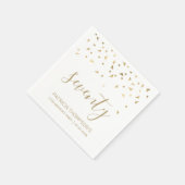 Gold Confetti Personalisiert 70. Geburtstagsparty Serviette (Ecke)