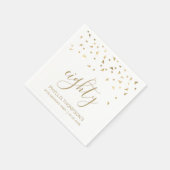 Gold Confetti Personalisiert 80. Geburtstagsparty Serviette (Ecke)