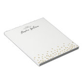 Gold Confetti Personalisiert Notepad Stationery Notizblock (angewinkelt)