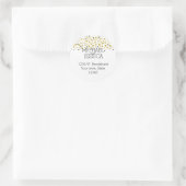 Gold Confetti Personalisierter Name und Anschrift Runder Aufkleber (Tasche)