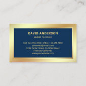 Gold Confetti Piano Keyboard Musiker Pianist Visitenkarte (Rückseite)