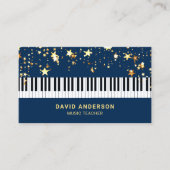 Gold Confetti Piano Keyboard Musiker Pianist Visitenkarte (Vorderseite)