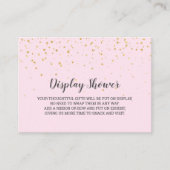 Gold Confetti Pink Baby Display Dusche Begleitkarte (Vorderseite)
