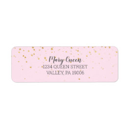 Gold Confetti Pink Baby Dusche Rücksendeadresse