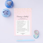 Gold Confetti Pink Babydusche Mommy oder Daddy Gam Flyer (Einzeln)