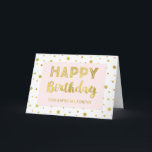Gold Confetti Pink Friend Geburtstagskarte Karte<br><div class="desc">Geburtstagskarte für Freunde mit glamourösen Goldkonfetti und modernem Text in hellrot-weiß.</div>
