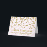 Gold Confetti Pink Granddaughter Birthday Card Karte<br><div class="desc">Birthday card for granddaughter with glamorous gold confetti and modern text with light blush pink and white stripes pattern.</div>