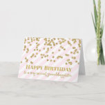 Gold Confetti Pink Granddaughter Birthday Card Karte<br><div class="desc">Birthday card for granddaughter with glamorous gold confetti and modern text with light blush pink and white stripes pattern.</div>