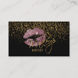 Gold Confetti & Pink Rose Lips - Makeup Visitenkarte