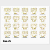 Gold Confetti Pop Fizz Clink Brautparty Quadratischer Aufkleber (Blatt)