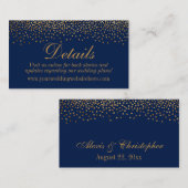 Gold Confetti Punkte auf Details-Karten für Hochze Begleitkarte (Vorne/Hinten)