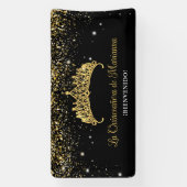 Gold Confetti Quinceanera Tiara Banner (Vertikal)