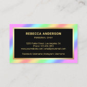 Gold Confetti Rainbow Kitescher Persönlicher Koch Visitenkarte (Rückseite)