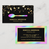 Gold Confetti Rainbow Spoon Catering Persönlicher  Visitenkarte (Vorne/Hinten)