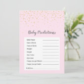 Gold Confetti Rosa Dusche "Baby Predictions" Spiel (Stehend Vorderseite)