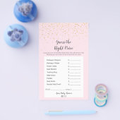 Gold Confetti rosa DuscheDer richtige Preis Flyer (Einzeln)