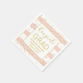Gold Confetti Rosa Streifen Abschluss Papier Napki Serviette (Ecke)