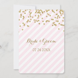 Gold Confetti Rosa Streifen Hochzeit Einladungen