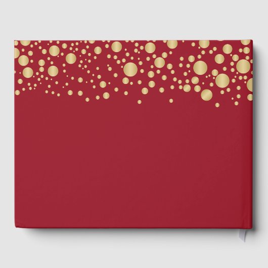 Gold Confetti Rose Rente Party Gästebuch (Rückseite)