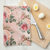 Gold Confetti Roses Roses Floral Geschirrtuch (Viertel Falte)