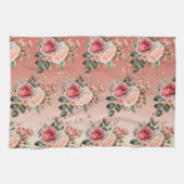 Gold Confetti Roses Roses Floral Geschirrtuch (Horizontal)