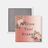 Gold Confetti Roses Roses Floral Magnet (Vorderseite/Rückseite)